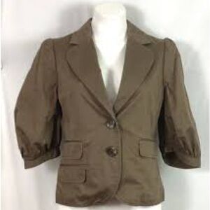 BCBGMaxazria Women’s 3/4 Puffer Sleeve Two Button Jacket